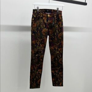 7 For All Mankind Multicolor Floral Skinny Jeans